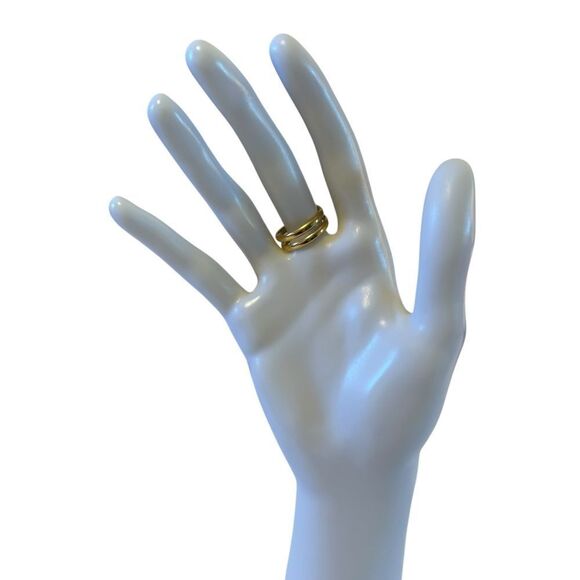 Yellow Gold Tone Serpentine Open Ring. - Picture 2 of 6